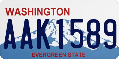 WA license plate AAK1589