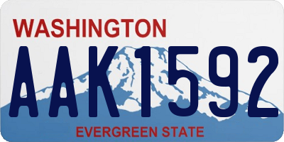 WA license plate AAK1592