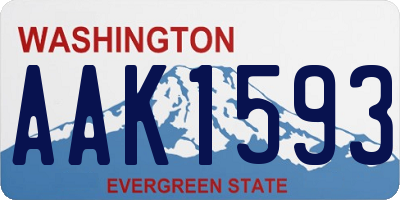 WA license plate AAK1593