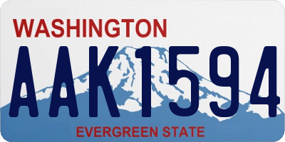 WA license plate AAK1594