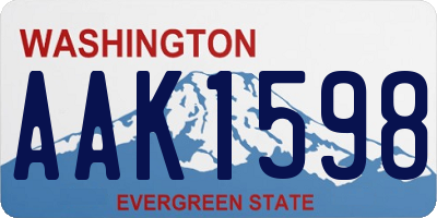 WA license plate AAK1598