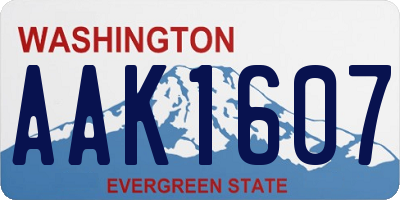 WA license plate AAK1607