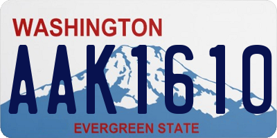 WA license plate AAK1610