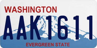 WA license plate AAK1611