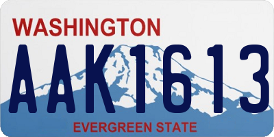 WA license plate AAK1613
