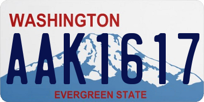 WA license plate AAK1617