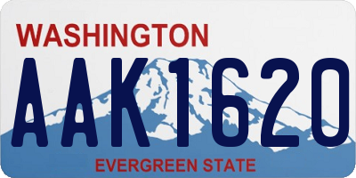 WA license plate AAK1620