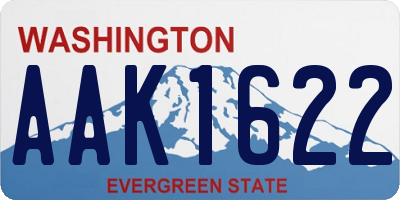 WA license plate AAK1622