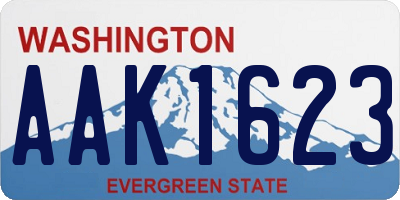 WA license plate AAK1623