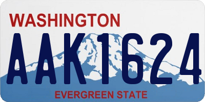 WA license plate AAK1624