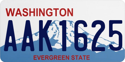 WA license plate AAK1625