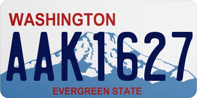 WA license plate AAK1627
