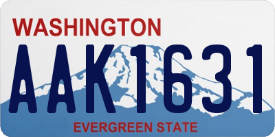 WA license plate AAK1631