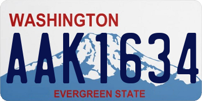 WA license plate AAK1634