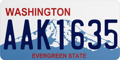 WA license plate AAK1635