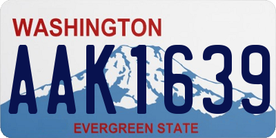WA license plate AAK1639