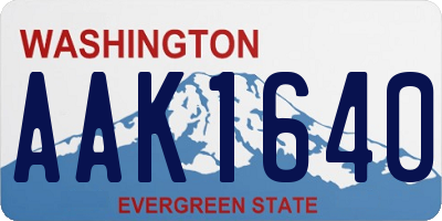 WA license plate AAK1640