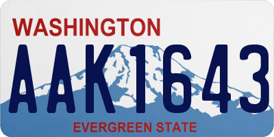 WA license plate AAK1643