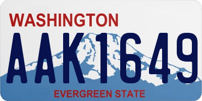 WA license plate AAK1649
