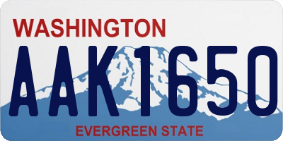 WA license plate AAK1650