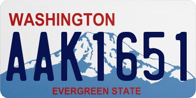 WA license plate AAK1651