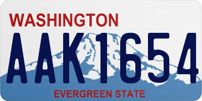 WA license plate AAK1654