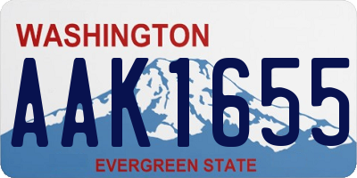 WA license plate AAK1655