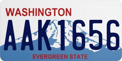 WA license plate AAK1656