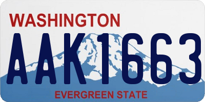 WA license plate AAK1663
