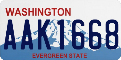 WA license plate AAK1668