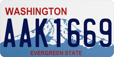 WA license plate AAK1669
