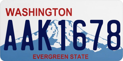 WA license plate AAK1678