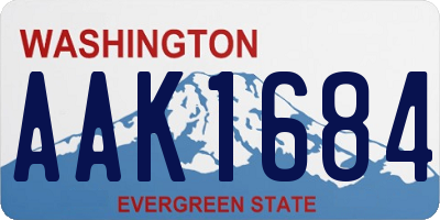 WA license plate AAK1684