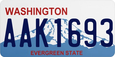 WA license plate AAK1693