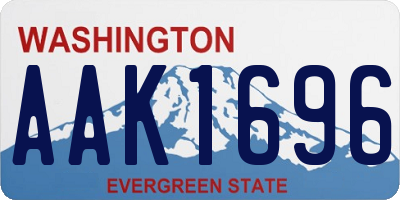 WA license plate AAK1696