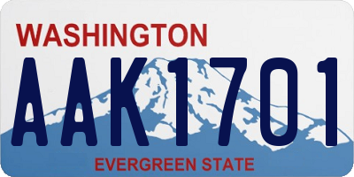 WA license plate AAK1701