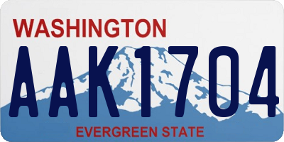 WA license plate AAK1704