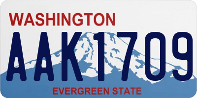 WA license plate AAK1709