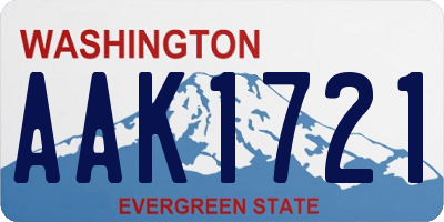 WA license plate AAK1721