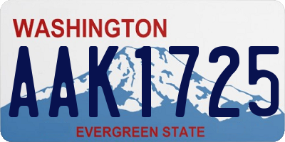 WA license plate AAK1725