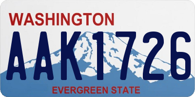 WA license plate AAK1726