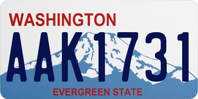 WA license plate AAK1731