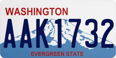 WA license plate AAK1732