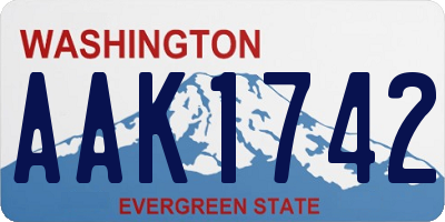WA license plate AAK1742