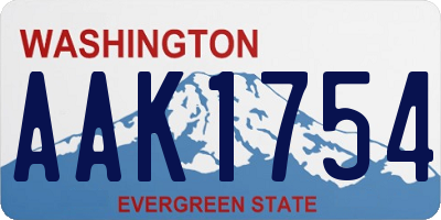 WA license plate AAK1754