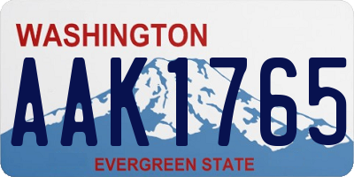 WA license plate AAK1765