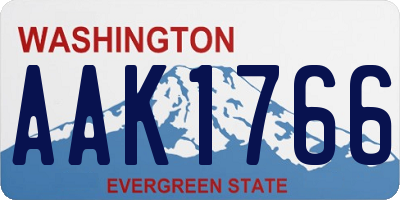 WA license plate AAK1766