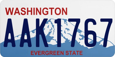 WA license plate AAK1767
