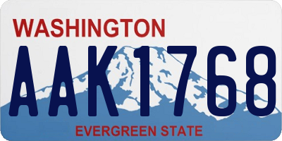 WA license plate AAK1768