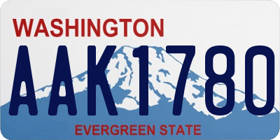 WA license plate AAK1780